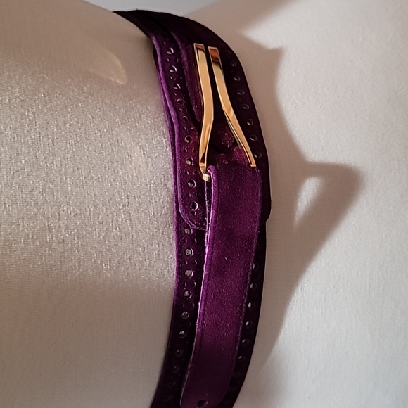 CHARLES JORDAN Purple Suede Belt Bohemian Vintage Southwestern adjustable OSFM - Picture 2 of 16